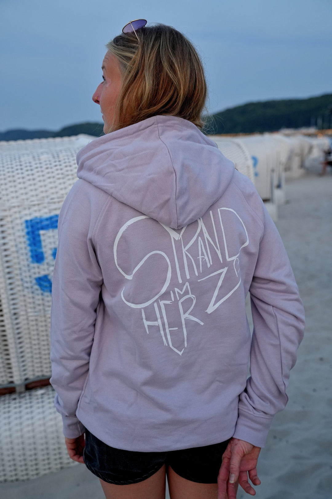 Raglan-Hoodie "Strand im Herz"